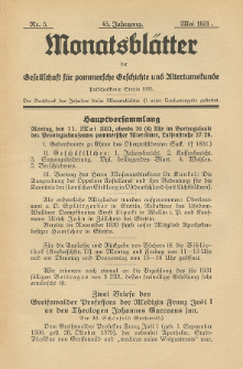 Monatsblätter Jhrg. 45, H. 5 (1931)