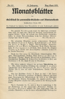Monatsblätter Jhrg. 45, H. 8/9 (1931)
