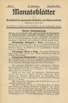 Monatsblätter Jhrg. 45, H. 12 (1931)