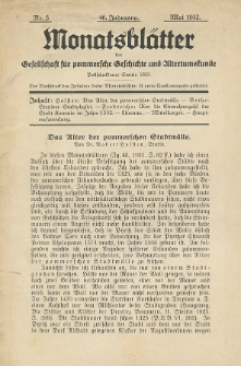Monatsblätter Jhrg. 46, H. 5 (1932)