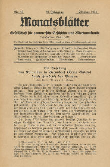 Monatsblätter Jhrg. 48, H. 10 (1934)