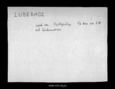 Luberadz. Files of Niedzborz district in the Middle Ages. Files of Historico-Geographical Dictionary of Masovia in the Middle Ages