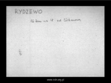 Rydzewo. Files of Niedzborz district in the Middle Ages. Files of Historico-Geographical Dictionary of Masovia in the Middle Ages