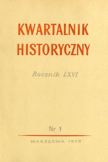 Kwartalnik Historyczny R. 66 nr 1 (1959), Recenzje, sprawozdania krytyczne i zapiski