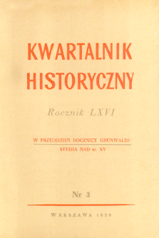 Kwartalnik Historyczny R. 66 nr 3 (1959), Recenzje, sprawozdania krytyczne i zapiski