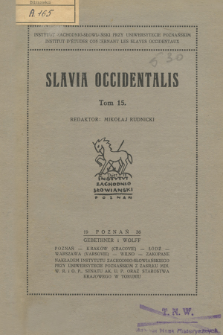 Slavia Occidentalis. T. 15 (1936)