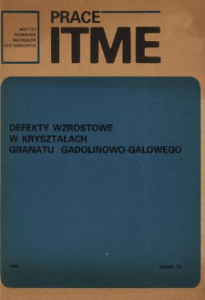 Defekty wzrostowe w kryształach granatu gadolinowo-galowego = Growth defects in single crystals of gadolinium gallium garnet