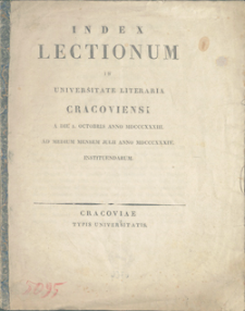 Index Lectionum in Universitate Literaria Cracoviensi... Instituendarum