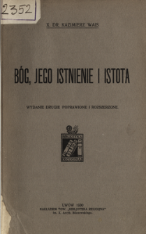 B&oacute;g, jego istnienie i istota