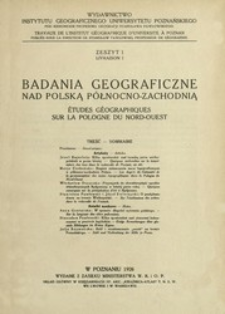 Badania Geograficzne nad Polską Północno-Zachodnią Z.1 (1926)