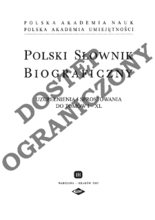 Polski słownik biograficzny, Uzupełnienia i sprostowania do tom&oacute;w 1-40 (2002)