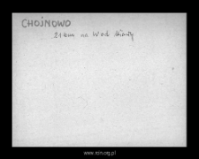 Chojnowo. Files of Szrensk district in the Middle Ages. Files of Historico-Geographical Dictionary of Masovia in the Middle Ages