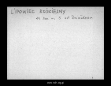 Lipowiec Kościelny. Files of Szrensk district in the Middle Ages. Files of Historico-Geographical Dictionary of Masovia in the Middle Ages