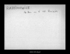 Radzimowice. Files of Szrensk district in the Middle Ages. Files of Historico-Geographical Dictionary of Masovia in the Middle Ages