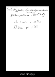 Sulistryjewo. Files of Grojec district in the Middle Ages. Files of Historico-Geographical Dictionary of Masovia in the Middle Ages