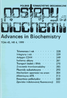 Postępy biochemii, Tom 45, Nr 4
