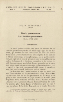 Les Rotif&egrave;res psammiques