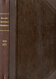 Rocznik Zarządu Akademii Umiejętności w Krakowie R. 1877 (1878)