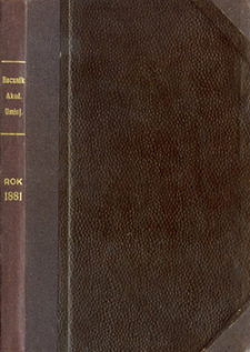 Rocznik Zarządu Akademii Umiejętności w Krakowie R. 1881 (1882)