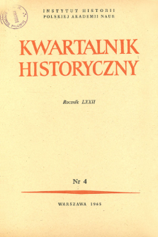 Kwartalnik Historyczny R. 72 nr 4 (1965), Strony tytułowe, spis treści
