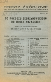 Od rokoszu Zebrzydowskiego do wojen kozackich