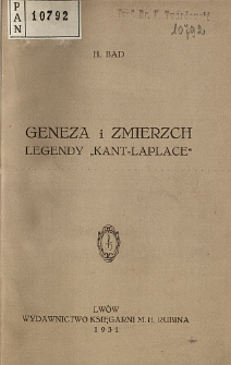 Geneza i zmierzch legendy "Kant-Laplace"