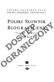 Polski słownik biograficzny T. 44 (2006-2007), Stoiński ze Stojęszyna Franciszek Ksawery - Strzelecki Ryszard, Część wstępna