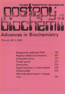 Postępy biochemii, Tom 46, Nr 3