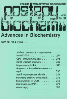 Postępy biochemii, Tom 50, Nr 4