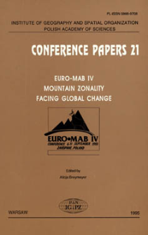 EURO-MAB IV : mountain zonality facing global change : conference 6-11 September 1993, Zakopane, Poland