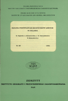 Badania por&oacute;wnawcze ekosystem&oacute;w leśnych w Finlandii = Comparison study of forest ecosystems in Finland