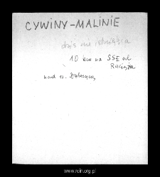 Cywiny-Malinie. Files of Plonsk district in the Middle Ages. Files of Historico-Geographical Dictionary of Masovia in the Middle Ages