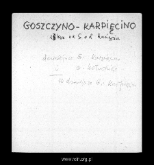 Goszczyno-Karpięcin, now part of Brudzyno. Files of Plonsk district in the Middle Ages. Files of Historico-Geographical Dictionary of Masovia in the Middle Ages