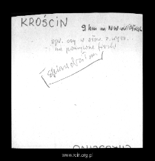 Krościn. Files of Plonsk district in the Middle Ages. Files of Historico-Geographical Dictionary of Masovia in the Middle Ages