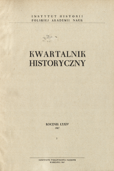 Kwartalnik Historyczny R. 74 nr 1 (1967), Recenzje