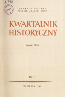 Kwartalnik Historyczny R. 75 nr 1 (1968), Materiały