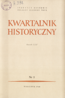 Kwartalnik Historyczny R. 75 nr 2 (1968), Recenzje