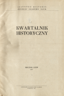 Kwartalnik Historyczny R. 74 nr 3 (1967), Title pages, Contents