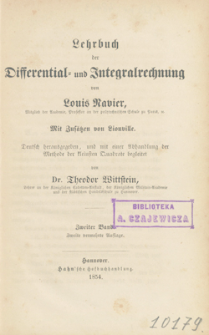 Lehrbuch der Differential - und Integralrechnung. Bd. 2