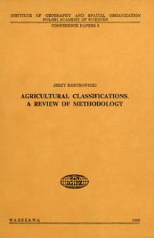 Agricultural classifications : a review of methodology