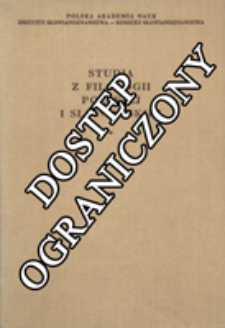 Studia z Filologii Polskiej i Słowiańskiej T. 28 (1991)