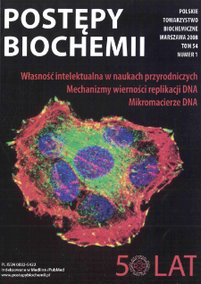 Postępy biochemii, Tom 54, Nr 1