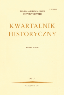 Kwartalnik Historyczny R. 98 nr 4 (1991), Strony tytułowe, spis treści