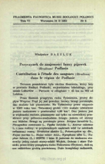 Przyczynek do znajomości fauny pijawek (Hirudinea) Podlasia = Contribution à l'étude des sangsues (Hirudinea) dans le région de Podlasie