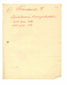 Symbolomanie et pragmatophobie