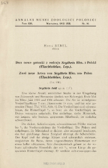 Zwei neue Arten von Scythris Hbn. aus Polen (Elachistidae, Lep.)
