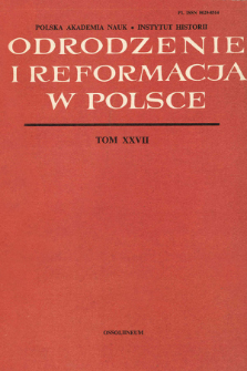 Odrodzenie i Reformacja w Polsce T. 27 (1982), Title pages, Contents