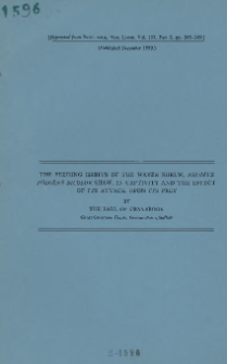 The feeding habits of the water shrew, Neomys fodiens bicolor Shaw, in captivity and the effect of its attack upon its prey