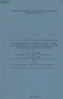 The immobilization of African animals in the field, with special reference to their transfer to other areas (U.S. translocation)