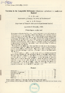 Variation in the Long-tailed field-mouse (Apodemus sylvaticus) in south-west England
